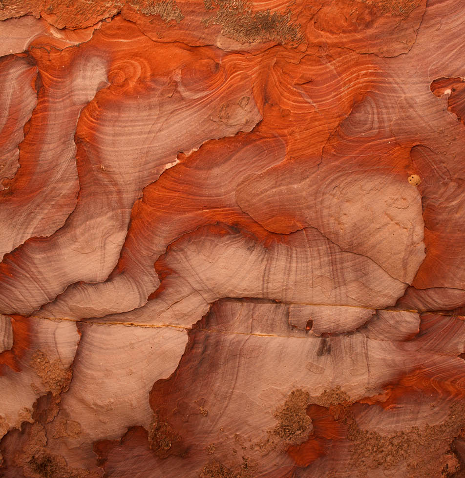 A dry rocky terrain from a top down view 