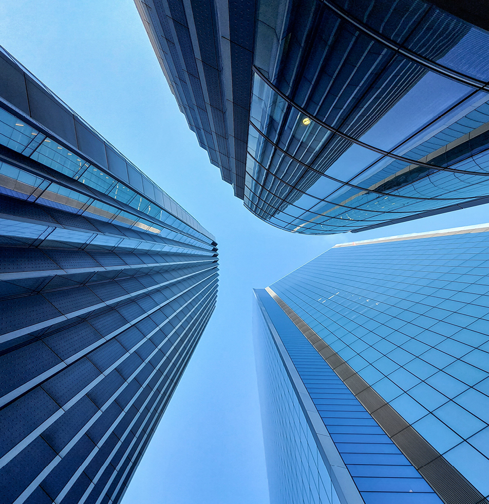 upwards view of a skyscraper